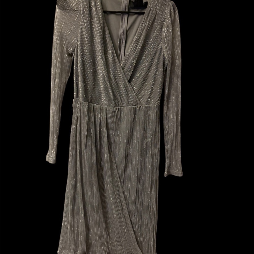 DKNY Metallic Long Sleeve Dress